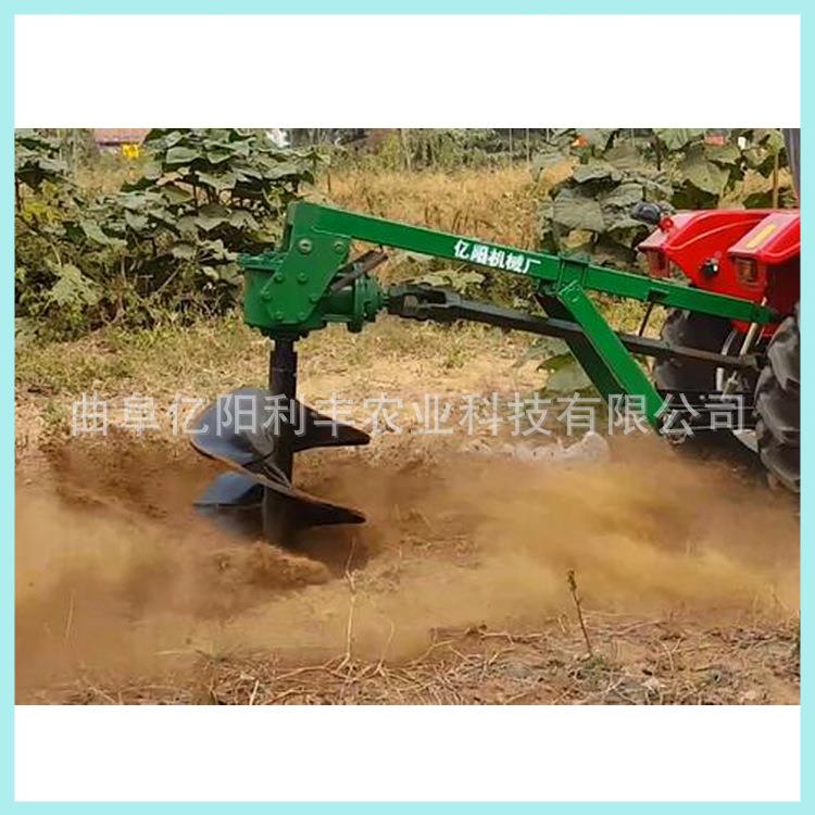 新品植树挖坑机拖拉机手机1336植杆树挖坑机厂山东新式电线挖坑家