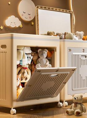 翻盖收纳箱衣服被子整理箱厅折叠带轮卧室客RPL儿可童具杂物储玩