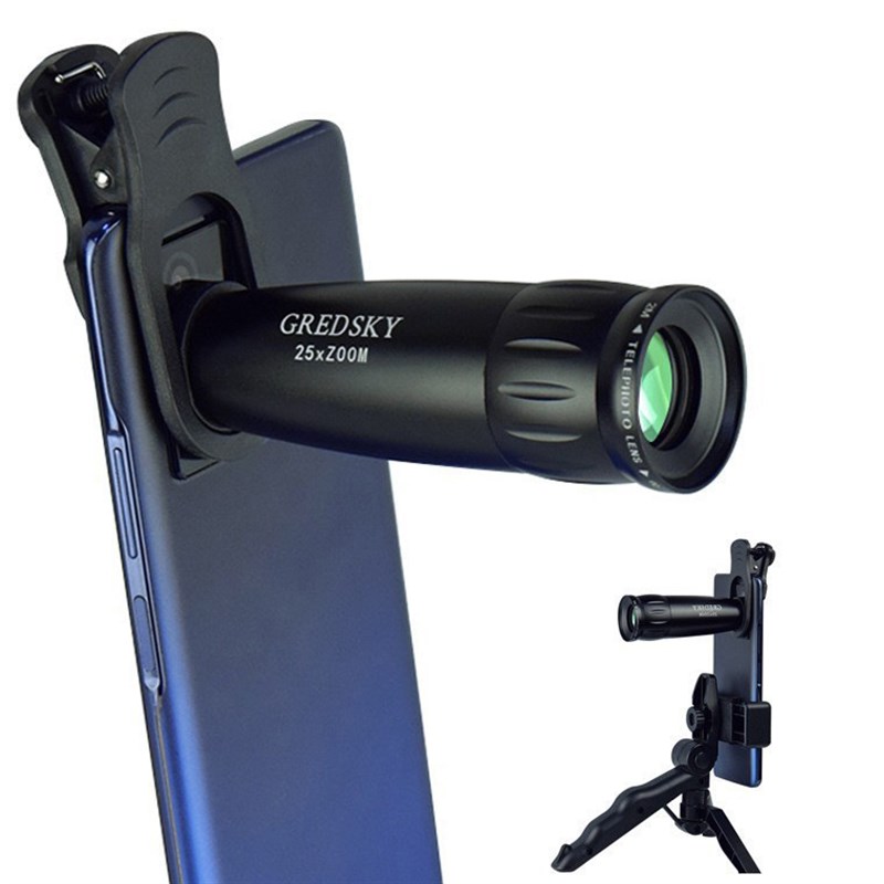直供25x手机长焦镜头全金属拍摄高清自由变焦单筒望远镜
