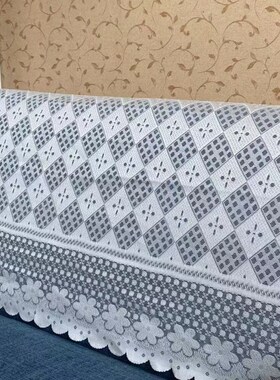 xyt加长蕾丝沙发靠背盖布巾沙发垫扶手巾防尘沙发套罩纱灰色四季