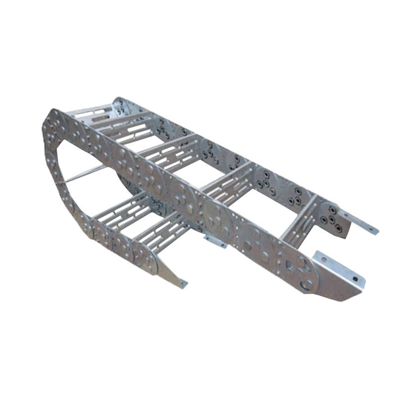 机床钢铝拖链TL型桥式打孔式工程全封闭式金属坦克链电缆保护工厂