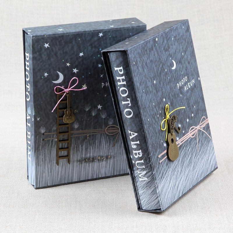 4D大6寸相册影集200张塑封插页式相簿留言区儿童成长册盒装相册本