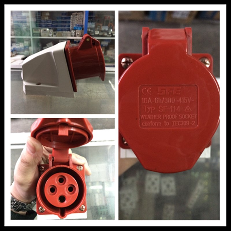 上丰电气 工业插头插座连接器 380V 4芯16A TYP SF-014/114/214