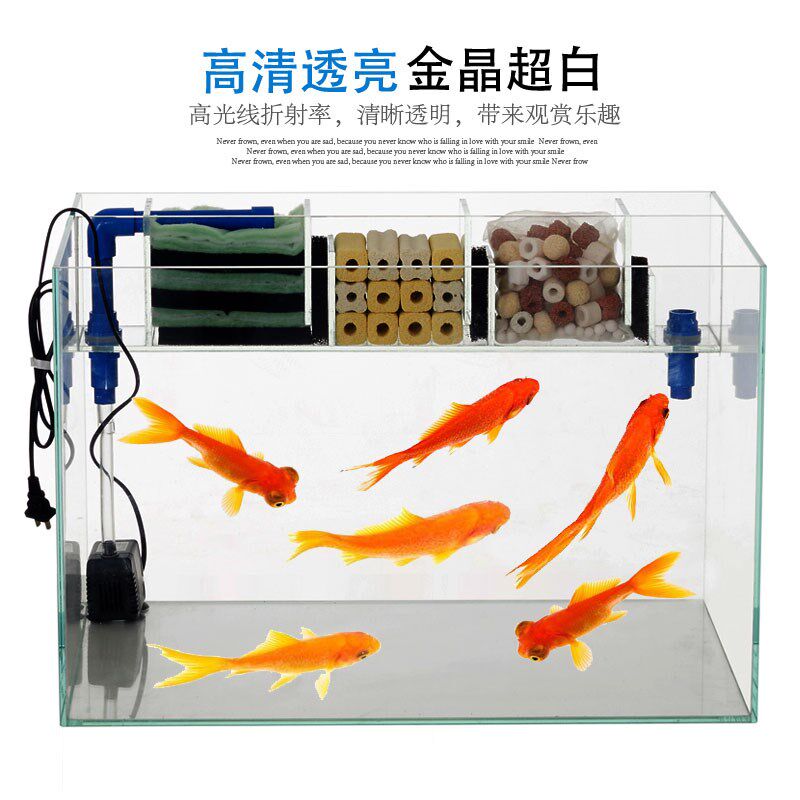 超白鱼缸上过滤/上滤槽/上滤溢流水族箱/外置Q分体 上过滤槽鱼缸