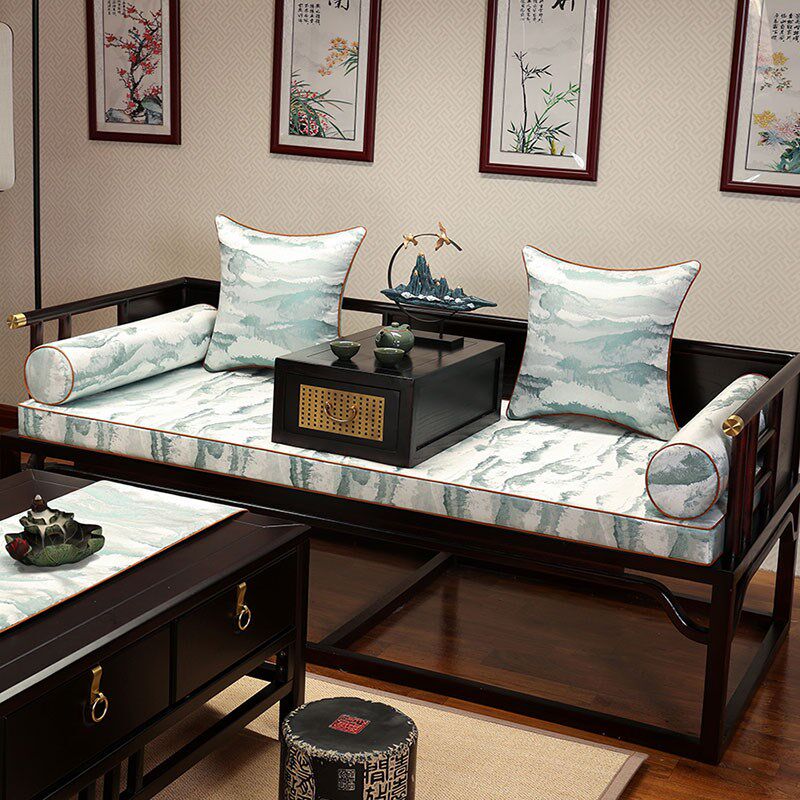 新中式红木沙发垫l坐垫夏季防滑垫固定椅子垫椅垫沙发套罩夏天垫