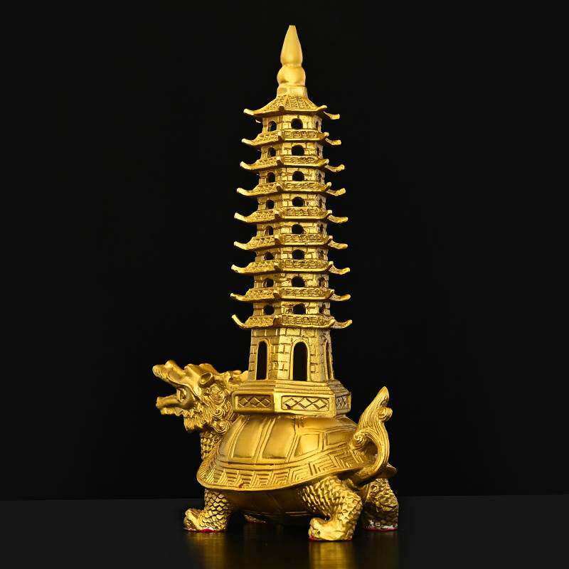 纯铜龙龟塔摆件 铜龙龟 文昌塔家居饰品工艺礼品摆件大小号