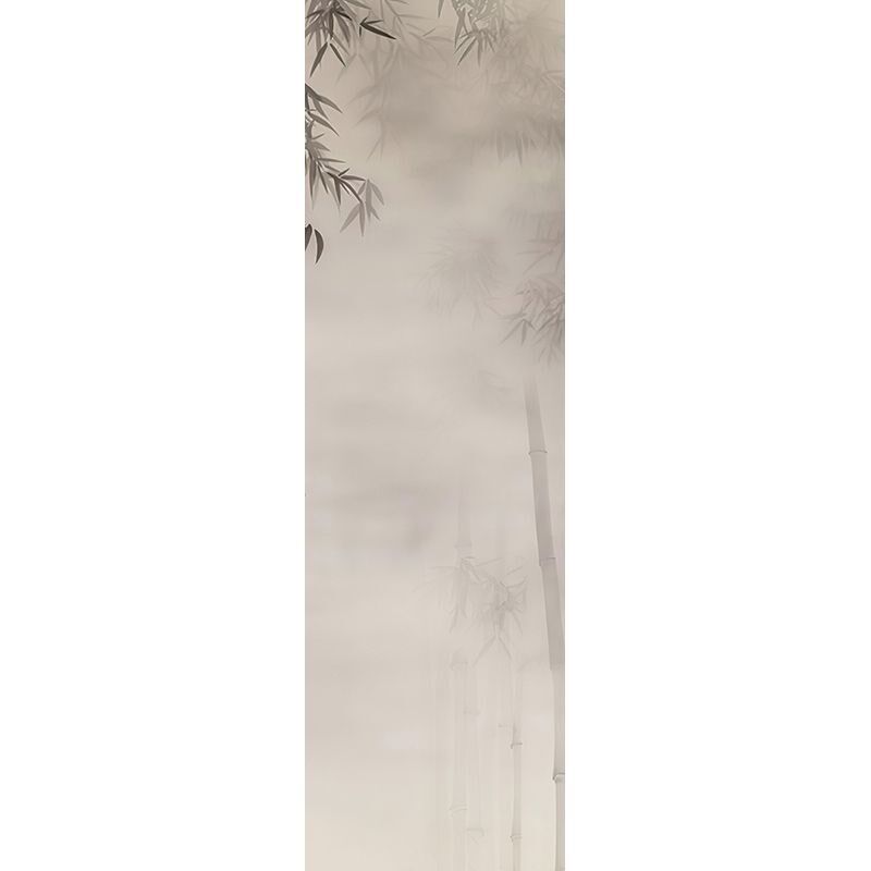 新中式半透水墨竹双面透s景屏风纱卷帘隔断帘挂帘水墨窗帘遮光纱