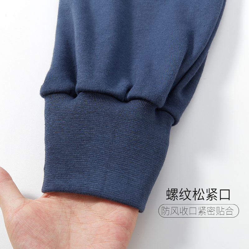 中老年秋衣卫生裤套装男士纯棉爸爸D发热衣老人全棉毛衫打底秋冬