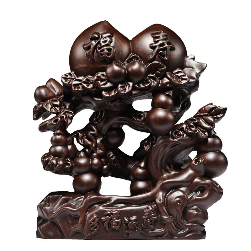 黑檀木雕寿桃摆件老年人过大寿z爷爷奶奶长辈祝寿贺寿生日实木礼