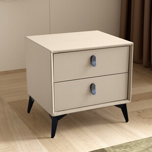 实木意式简约床头柜现代小户型家用储物柜皮质软包迷Y你收纳小柜