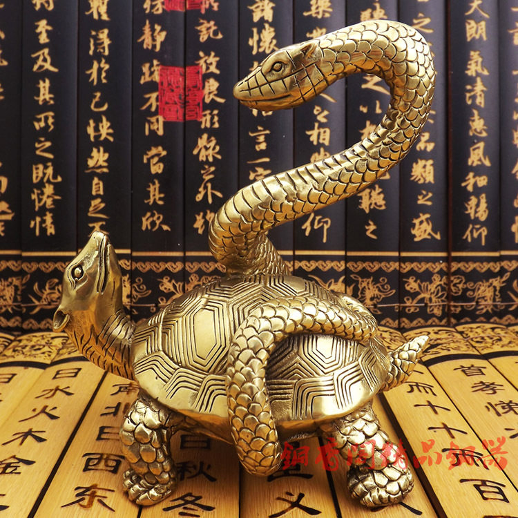 大号纯铜玄武铜龟蛇玄武神兽龙龟客厅摆件北方四神家居摆设饰品铜