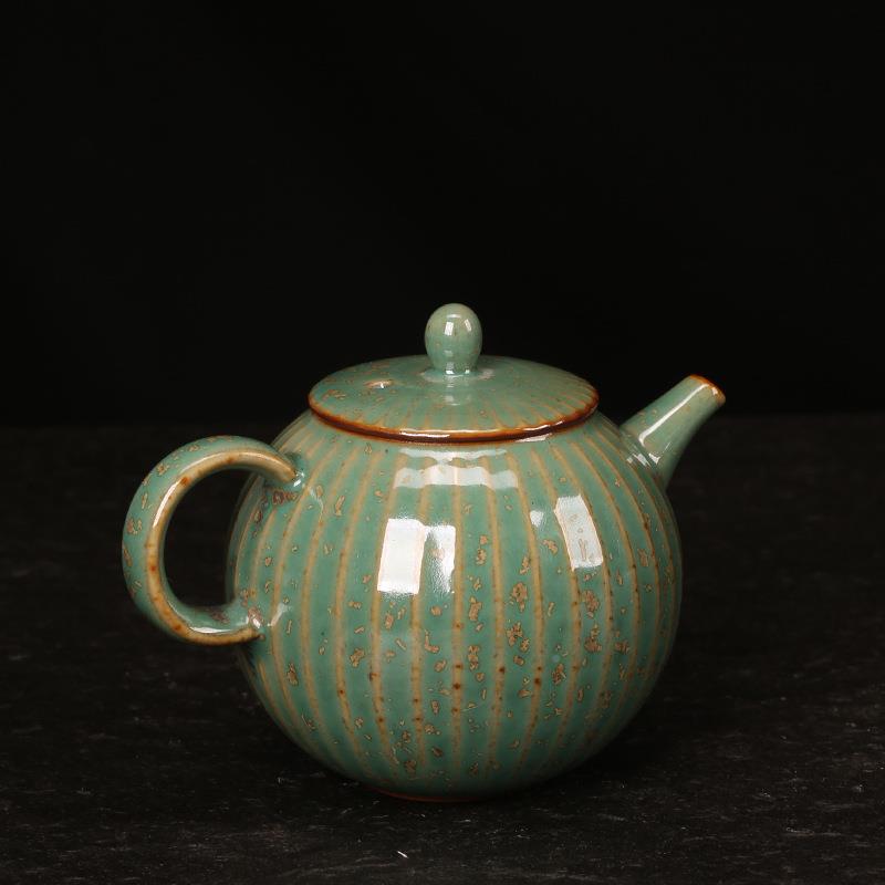 言钧窑小茶壶家用陶瓷功夫高档泡茶熹壶单壶球孔滤过泡瓷钧瓷小圆
