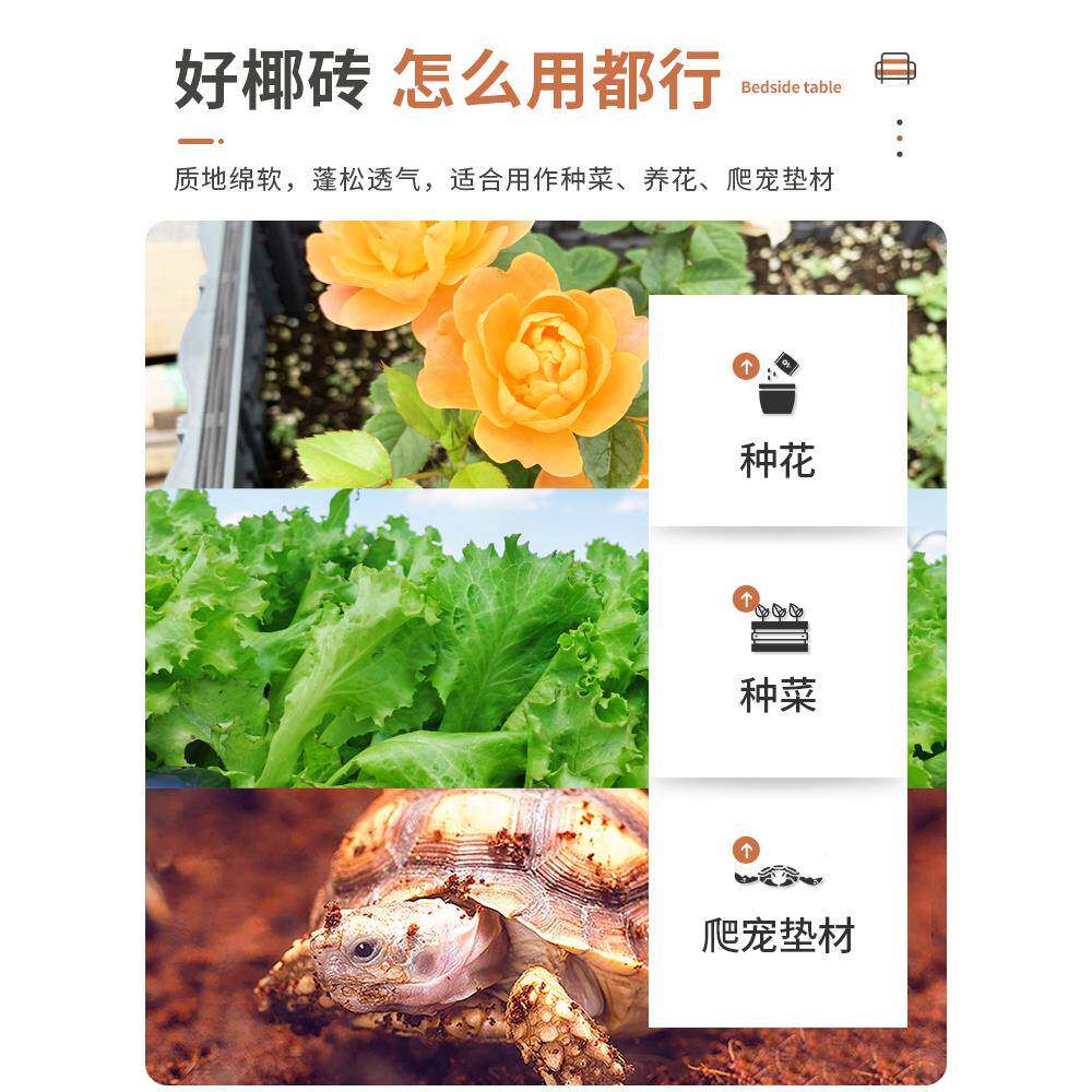 砖营养植土种菜养乌花椰通用型种土椰622糠耶砖土壤椰土砖龟冬眠