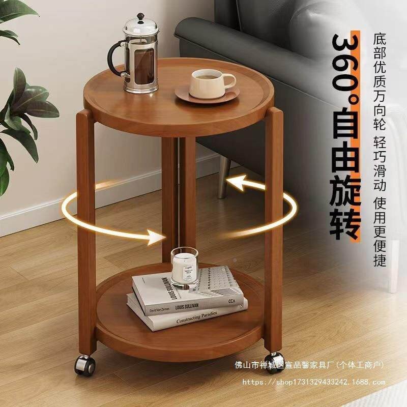 移动茶几带沙小车TDN推厨房小餐车客厅边柜发边几多功能圆轮形便