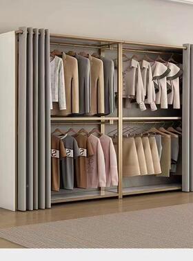 柜易2025新款衣家用挂衣架卧室全挂式衣橱简人衣柜大AUC金属框架