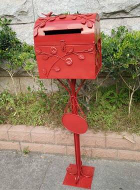 式铁艺别墅d654信报箱筒室外欧防婚雨邮收件箱箱庆道具邮箱收件箱