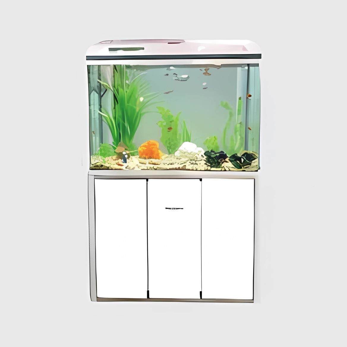 8箱0/00R820c旺隆鱼缸水族黑/白色家庭养鱼缸带LED灯乌龟m1缸金鱼
