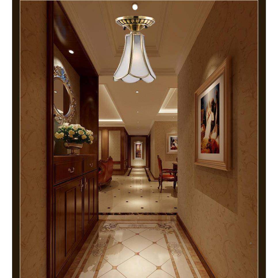 全欧式铜吸顶灯小吸顶灯关灯阳台灯过走eb41廊灯全道铜玄高端明装