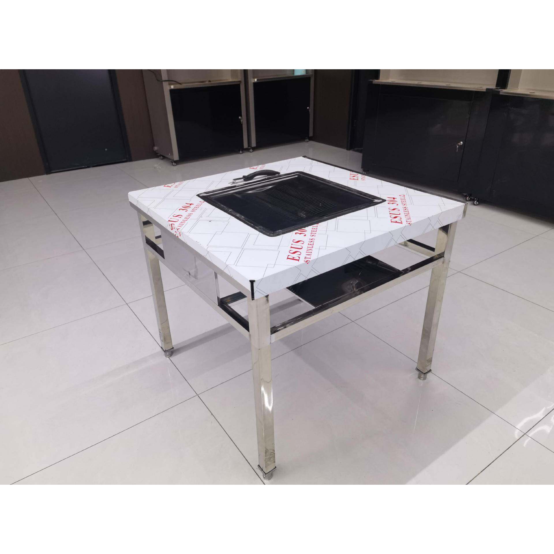 不锈VYZ钢无烟烧烤子用自商桌助木炭桌家用外庭院摆摊烤羊户腿烤