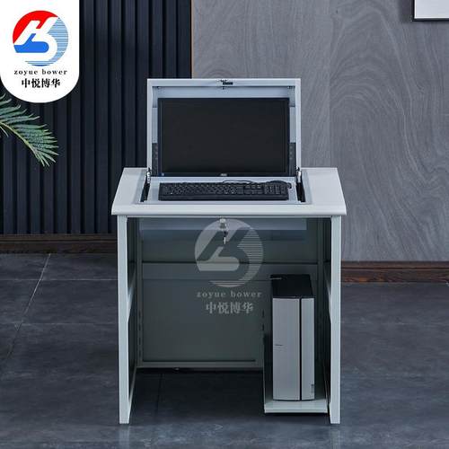 单转双三人台式翻电人脑桌体工学课桌校语学音教室723微机室电脑