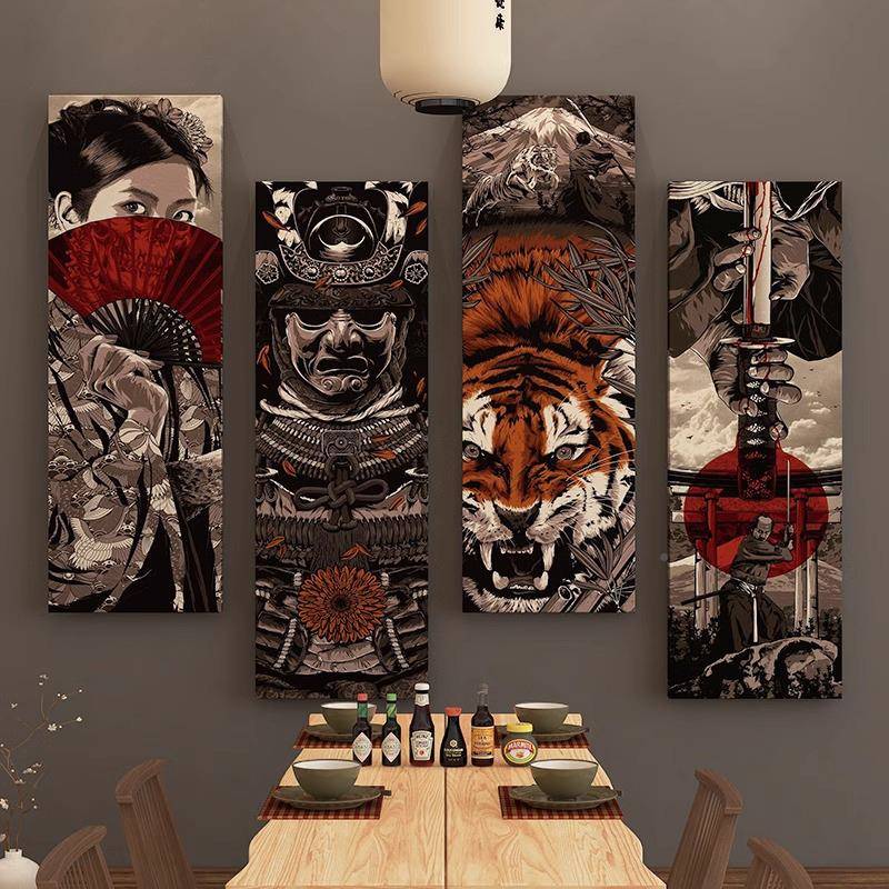 纹身店BAS工作室墙面装饰复古挂饰画酒吧kvt饰画包厢装壁竖版工业