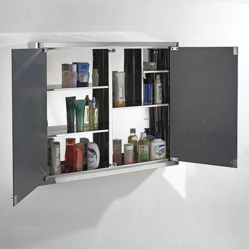 不锈浴90室子镜柜独镜箱钢厕所挂单墙式卫生间洗手间镜带置物架镜