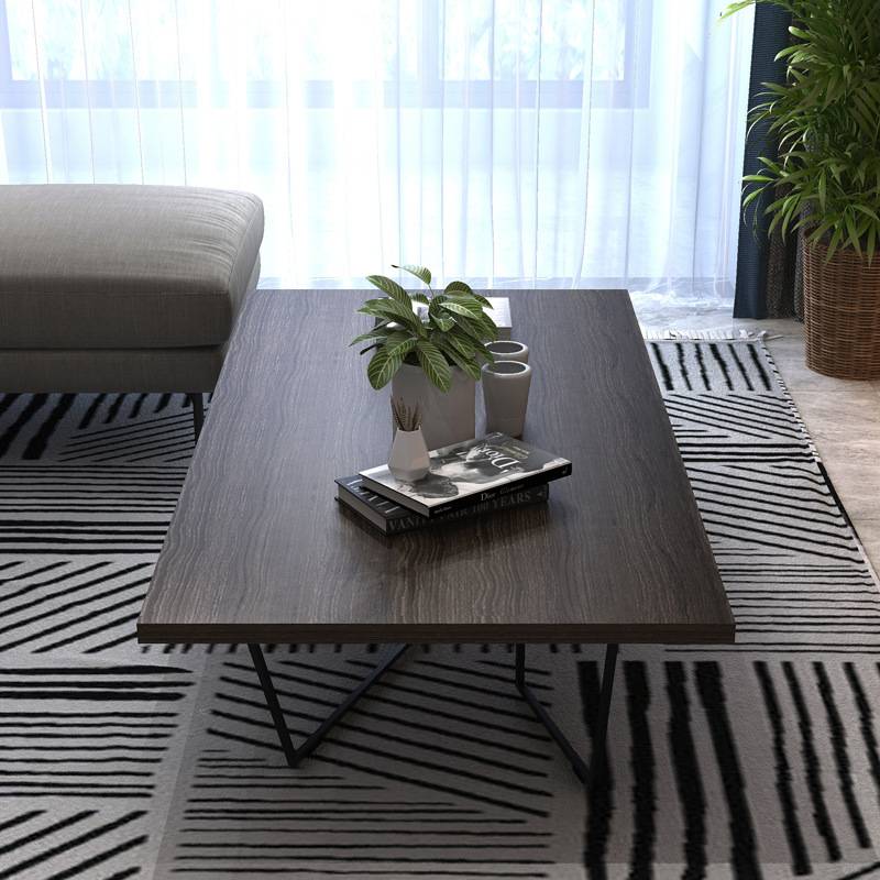 美式工业风实木茶几小户型家用客厅方形茶台酒店民宿创意铁艺茶几