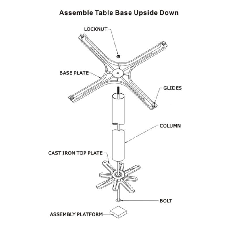 JI4-30TP源头工厂餐实木桌配件漆桌吧脚休闲热销生铁烤铸造桌腿