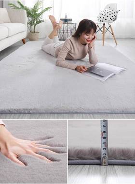 地毯客厅加厚卧满几铺仿兔ltao8269毛沙茶毯床发边简约可睡可卧纯