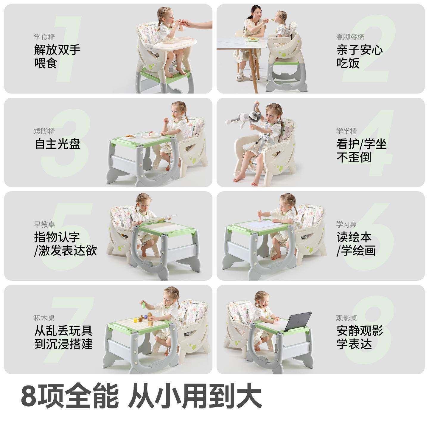 贝肽斯百变无品牌/宝宝餐椅成多功能婴座桌儿餐椅儿童长椅家用吃