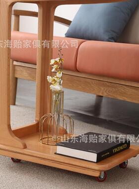 实边木沙发几柜sy-Bj122带轮移小桌子迷你茶几床头小动方桌C滚型