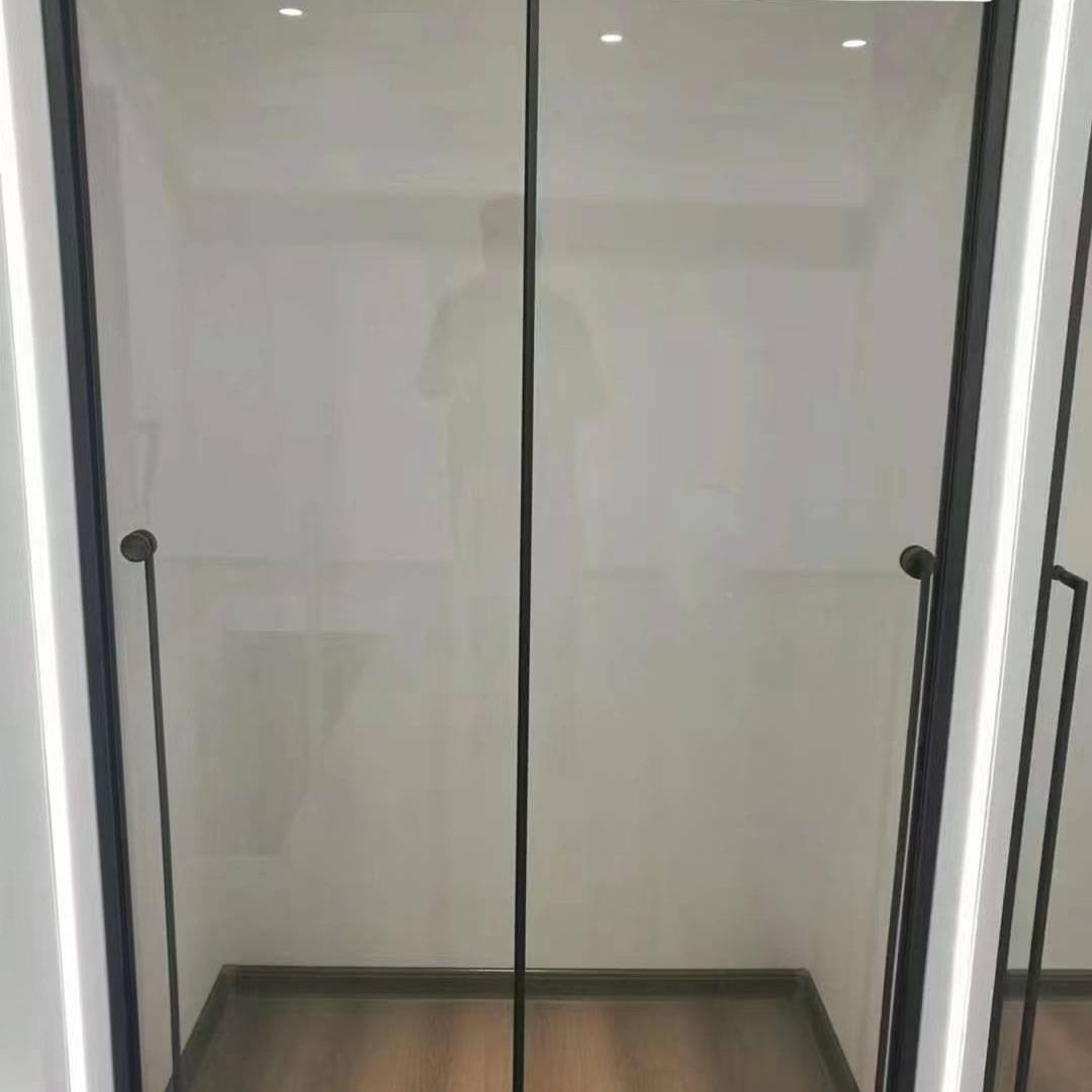 酒店璃宾馆批量浴室干分湿离推拉淋浴房隔断玻屏风极993窄砖石门