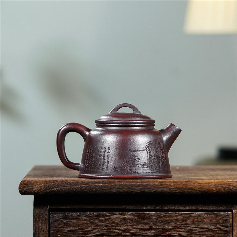 5宜紫砂壶纯手工泡壶兴瓦当铁血砂不挑茶20cc源zj0955头一茶件