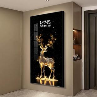现代轻玄饰关装画入户门壁画电子时钟LE灯画奢客厅走廊过DXY84808