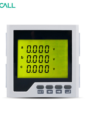 伊莱科数显三相交流电压表ELE-3AV63/6Y高精度液晶交流电压表定制