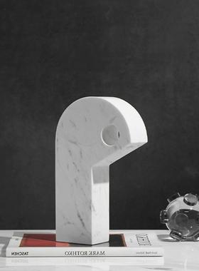 定制实心大理石雕塑o台底座摆件摆台客厅茶几书柜展示台几何六面