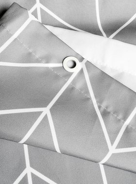 磁性浴帘套装防水浴室挂帘卫生间浴帘隔断帘L弧形LU杆灰色浴帘加