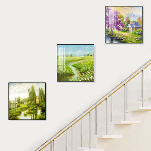楼梯间装饰画田园风景壁画现代简约走廊过M道餐厅卧室床头客厅墙