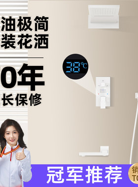 顶喷花洒嵌入式暗装入墙隐藏预埋吸顶家用花洒轻奢风极简卫浴套装
