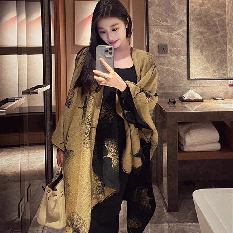 2025新款民族风披肩女外搭秋夏空调房斗L篷披风罩衫旅游草原内蒙