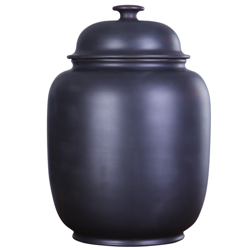 建水紫陶茶叶罐i家用储物缸/铭福中号3斤装散茶缸或20斤装米缸 R3