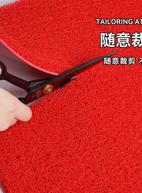 塑料PVCc防滑丝圈地垫商用大面积可裁剪店铺大门口开业迎宾红地毯