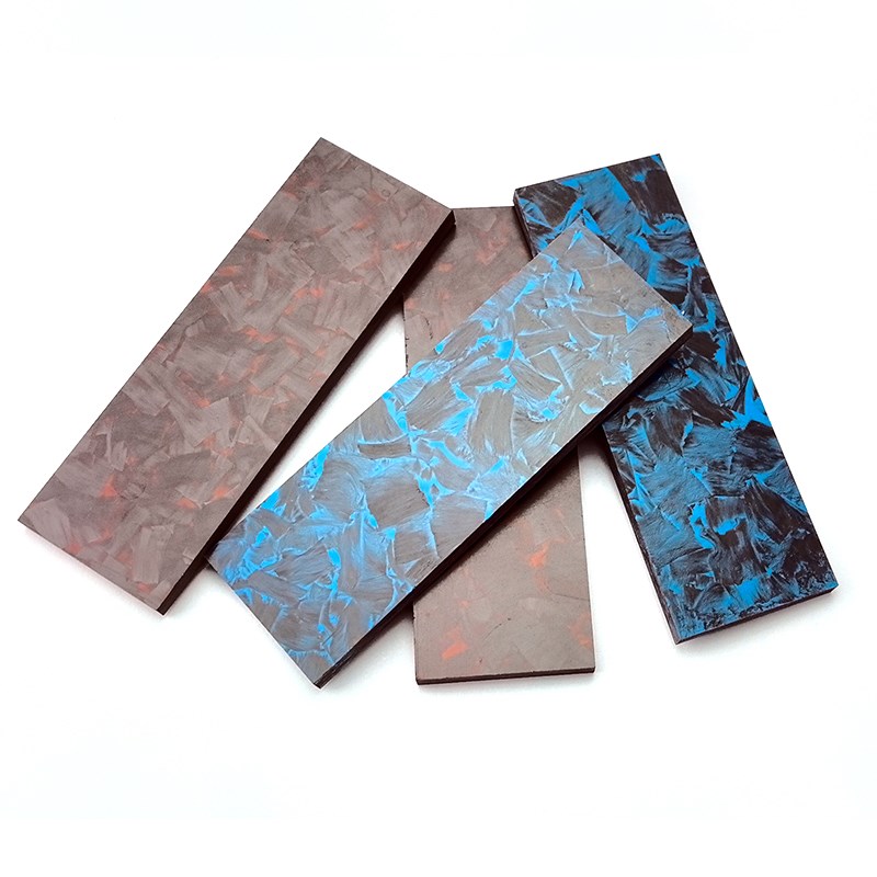 锻造碳纤维彩色刀柄 刀具配件手柄碳纤板锻造碎碳纤贴片DIY手柄料