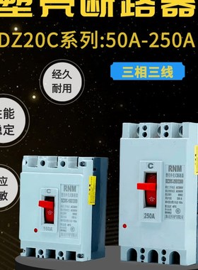 上海人民塑壳断路器DZ20C-160/3300 160A 250A空气开关三相