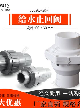PVC止回阀20 25 32 40 50 63 75 90 110给水管逆止阀 单向阀阀门