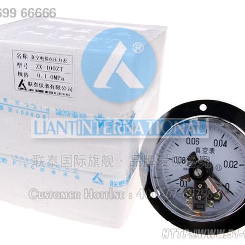 轴向带边电接点真空表ZX-100ZT联泰仪表负压表