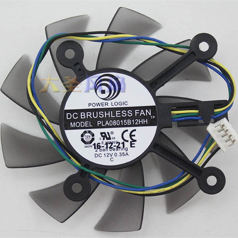 原装Asus/华硕 显卡风扇 PLA08015B12HH 12V 0.35A4线双滚珠风扇