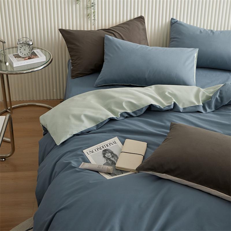 高端100s秋无品牌/全色床棉磨毛四件套纯长绒棉贡缎冬季保暖笠款