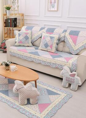 谋韩式11312田园四季通用式棉欧布艺沙生发垫全棉坐垫纯防滑靠背