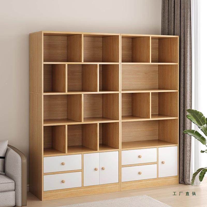 简易书架落地985置物架多收层客物厅靠墙格子柜子储柜学生纳家书